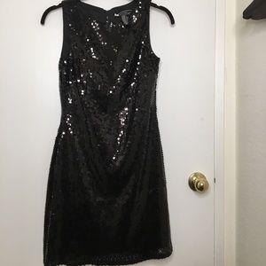 Black Sequin Cocktail Dress